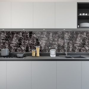 Artesive Tily ST-05 Mármol Negro Brillante – Película adhesiva para azulejos